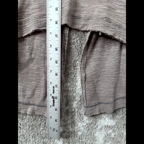 Free People Sweater Small Womens Beige Brown High Low Turtleneck Back Slit - Picture 5 of 7